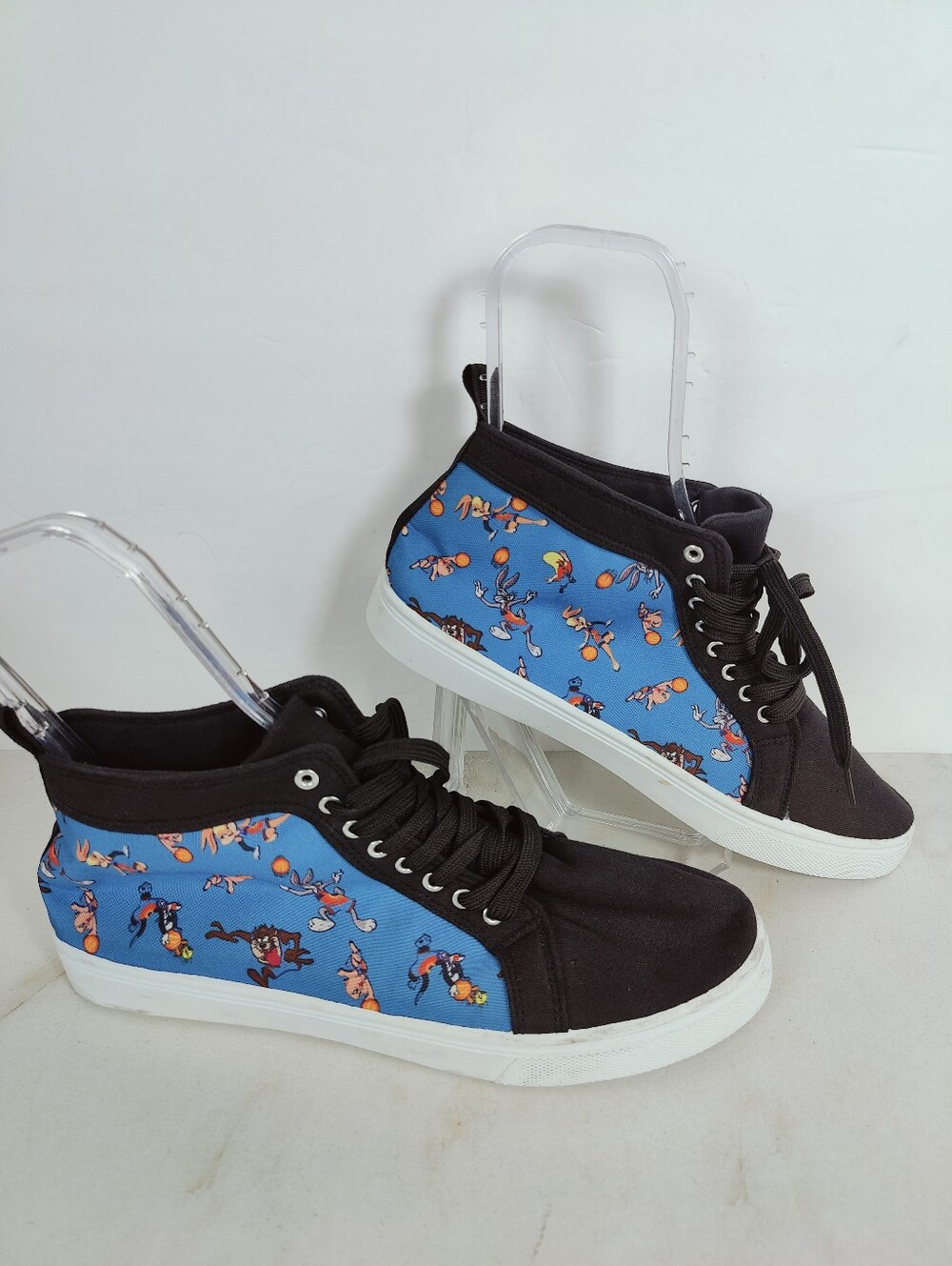 Space Jam: A New Legacy Men's Black Blue Canvas High-Top Sneakers, Sz 10